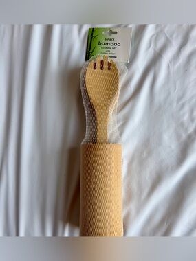 Bamboo Utensil Set - Natural Tan